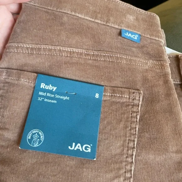 Jag Jeans Ruby NWT Mid Rise Straight Leg Corduroy Pants Size 8 Beige - Picture 6 of 13